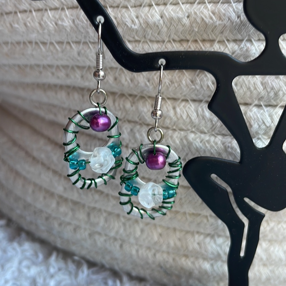 Soda Tab Earrings Upcycled by me EKA! Pick which you want :)